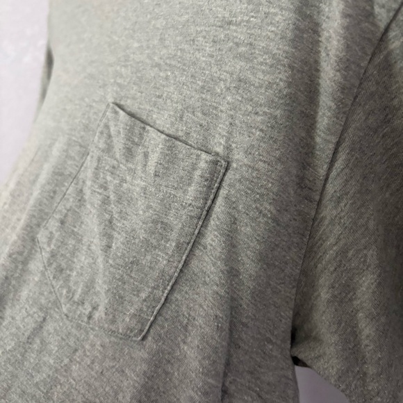 SACAI sz 2 S Gray Cotton Short Sleeve Tshirt White Side Pleats Zipper - Picture 5 of 13